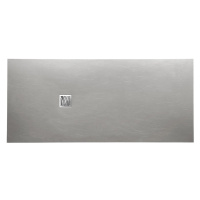 MITIA sprchová vanička z litého mramoru, obdélník 160x90x3 cm, šedá PMS16090