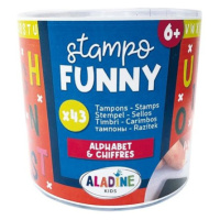 Dětská razítka Aladine Stampo Funny, 43 ks - Abeceda a číslice