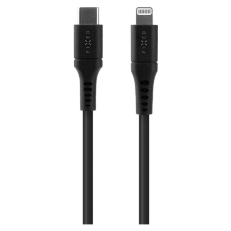 FIXED Liquid silicone kabel USB-C/Lightning (PD), MFi, 1.2m, černý