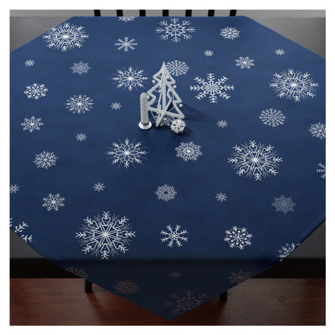 Vánoční ubrus na stůl SNOWFLAKE modrá 85x85 cm Mybesthome