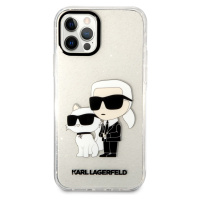 Zadní kryt Karl Lagerfeld IML Glitter Karl and Choupette NFT pro Apple iPhone 12/12 Pro, transpa