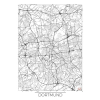 Mapa Dortmund, Hubert Roguski, 30 × 40 cm