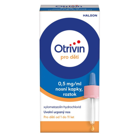 Otrivin pro děti 0,5mg/ml nosní kapky při léčbě ucpaného nosu 10ml