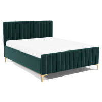 Eka Čalouněná postel SUTRA+ 120x200 cm Barva látky Trinity: (2328) Tmavá zelená, Úložný prostor: