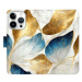 iSaprio flip pouzdro GoldBlue Leaves pro iPhone 15 Pro