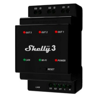 Shelly Pro 3, spínací modul 3x 16A na DIN lištu, WiFi, LAN