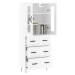 vidaXL Skříň highboard lesklá bílá 69,5 x 34 x 180 cm kompozitní dřevo