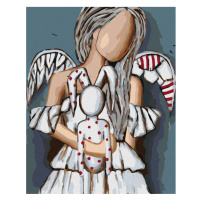 ZUTY - Diamantové malování (s rámem) - Anděl s plyšákem