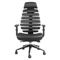 MERCURY kancelářská židle FISH BONES PDH černý plast, černá koženka PU580165