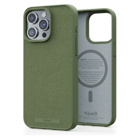 NJORD Suede MagSafe kryt iPhone 15 Pro Max olivový