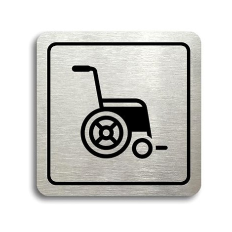 Accept Piktogram "invalidní vozík" (80 × 80 mm) (stříbrná tabulka - černý tisk)
