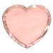 PartyDeco Talíře - růžovozlaté srdce 21x19cm 6 ks