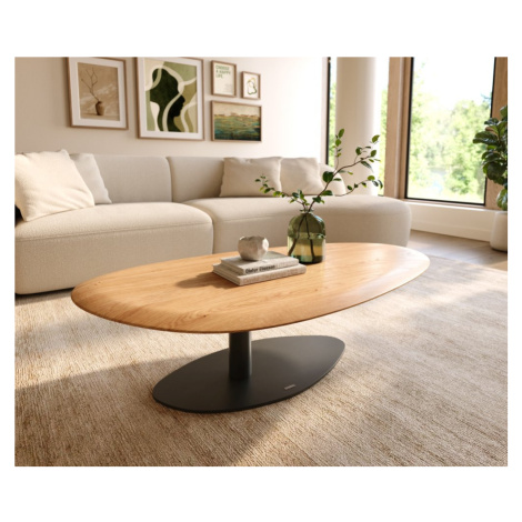Konferenční stolek Edge oválný 140x75 cm dub přírodní kulatá