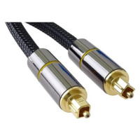 PremiumCord Optický audio kabel Toslink, OD:7mm, Gold-metal design + Nylon 0,5m