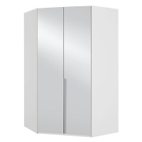 Skříň Moritz - 120x236x120 cm (bílá, zrcadlo)