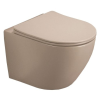 MEXEN Lena Závěsná WC mísa včetně sedátka s slow-slim, duroplast, cappuccino mat 30724064