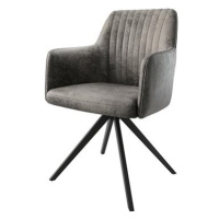 DELIFE Otočná židle Greg-Flex šedý vintage křížová podnož hranatá otočná černá
