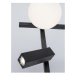 NOVA LUCE stolní lampa JOLINE černý kov a hliník bílé opálové sklo vypínač na těle LED 6W 450 lm