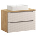 Comad Koupelnová skříňka Ocean Beige II s deskou a umyvadlem 90 cm béžová/dub olejovaný