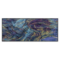 Tmavě modrý pratelný běhoun 80x200 cm Swirls – Oyo Concept