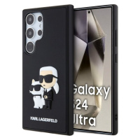 Karl Lagerfeld 3D Rubber Karl and Choupette kryt Samsung Galaxy S24 Ultra černý