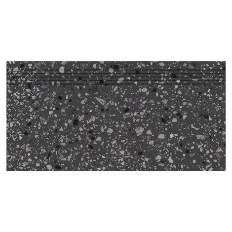Schodovka Rako Porfido černá 30x60 cm mat / lesk DCPSE812.1