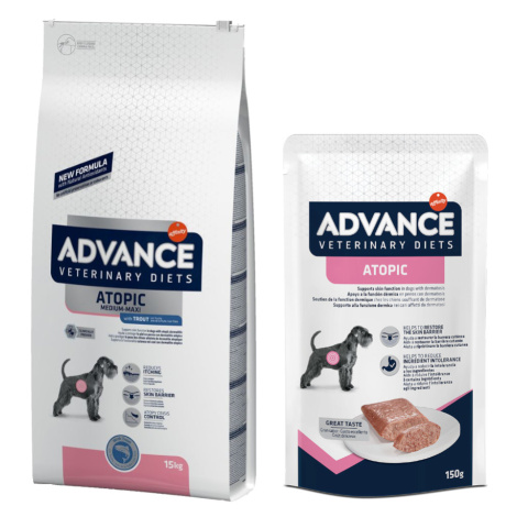 Advance Veterinary Diets Atopic + 8 x 150 g kapsičky zdarma - Atopic pstruh 15 kg + Atopic 8 x 1 Affinity Advance Veterinary Diets