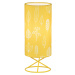 Stolní lampa, kov/žluté textilní stínítko, AVAM