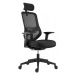 Kancelářská ergonomická židle ATOMIC — látka / síť, černá, nosnost 130 kg