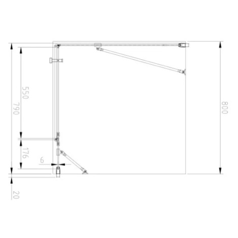 OMNIRES MANHATTAN sprchové dveře pro boční stěnu, 80 cm chrom / transparent /CRTR/ ADC80X-ACRTR