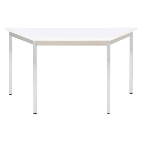 eurokraft basic Víceúčelový stůl, lichoběžníkový tvar, v x š x h 740 x 1200 x 600 mm, deska bílá