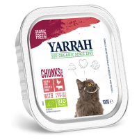 Yarrah Bio kousky v omáčce 24 x 100 g - bio kuře & bio hovězí s bio petrželkou a bio tymiánem