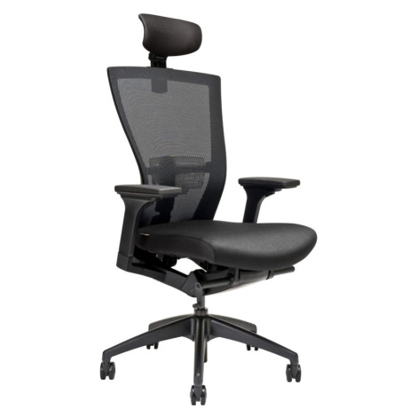 OFFICE MORE kancelářská židle MERENS BLACK s podhlavníkem černá