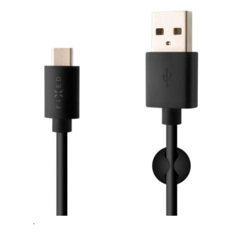 Fixed datový a nabíjecí kabel, USB-A -> USB-C, 20 W, délka 1 m, černá