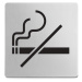 Piktogram zákaz kouření samolepící broušený nerez ZACK