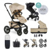 EASYWALKER Kombinovaný kočárek Jimmey Sand Taupe XXL AIR + RWS + Jackey Shadow Black