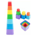 Kubus baby pyramida hranatá barevná věžička skládací 7 dílků plast