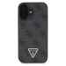 Zadní kryt Guess PU 4G Strass Triangle Metal Logo pro Apple iPhone 16, černá