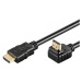 PremiumCord HDMI High Speed+Ethernet kabel, zlacený zahnutý konektor 270° 1m