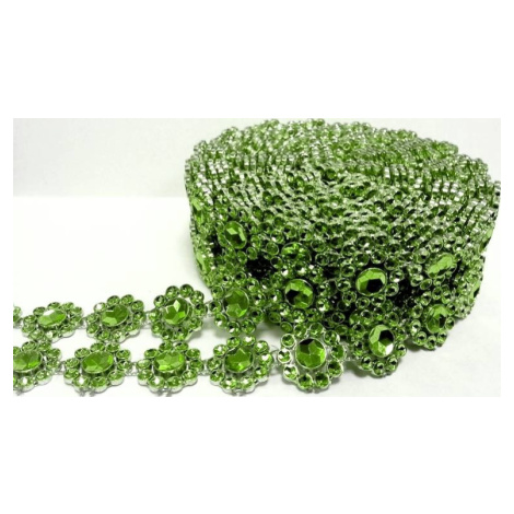 Diamantový pás plastový květinový zelený (3 cm x 3 m) dortis