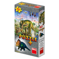 Dino Puzzle Dinosauři s figurkou 60 dílků - Triceratops