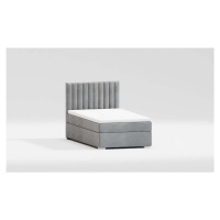 Světle šedá čalouněná jednolůžková postel s úložným prostorem s roštem 100x200 cm Bunny – Ropez