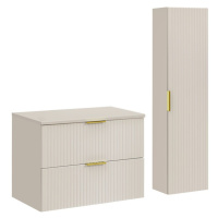 Comad Koupelnová sestava Adele Cashmere s deskou a skříňkami 80 cm kašmírová