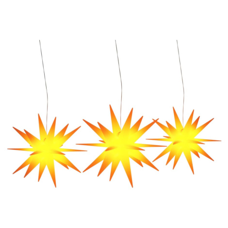 vidaXL Svítící vánoční hvězdy s LED 3 ks skládací žluté