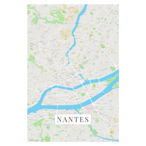 Mapa Nantes color, POSTERS, 26.7x40 cm