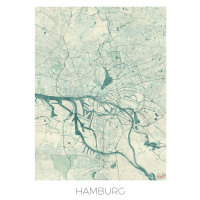 Mapa Hamburg, Hubert Roguski, (30 x 40 cm)