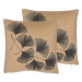 BELIANI, Sada 2 polštářů s motivem listů 45 x 45 cm béžovo černá WAKAD, 257510