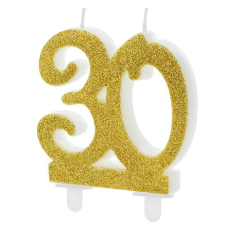 Svíčka na dort číslice 30  7,5cm - PartyDeco