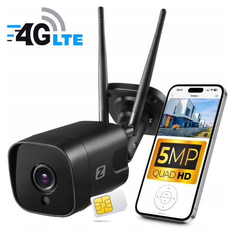 Venkovní Ip kamera Gsm 3G 4G Lte Sim 5MPx černá