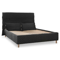 Černá čalouněná dvoulůžková postel s roštem 140x200 cm Sleepy Luna – Miuform